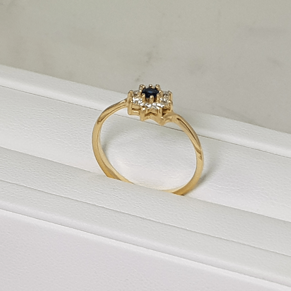 Sortija Roseta Zafiro Azul