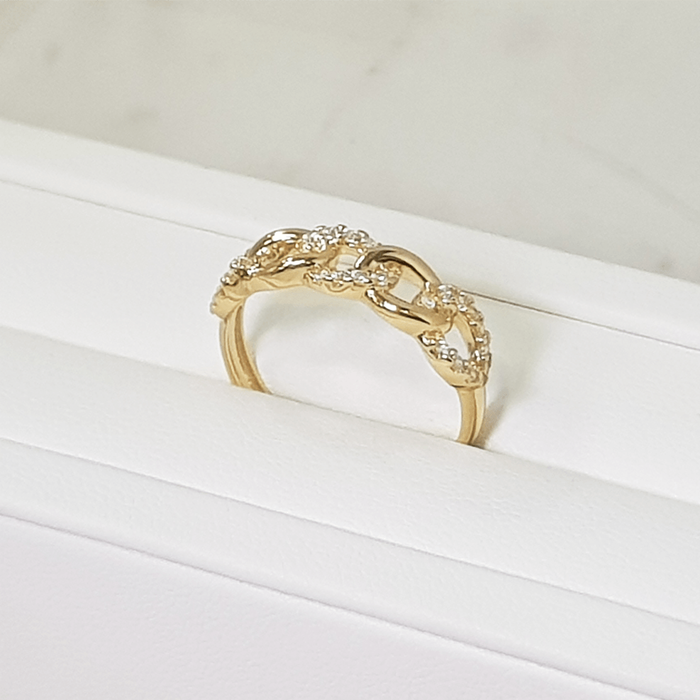 Sortija de Oro Eslabones