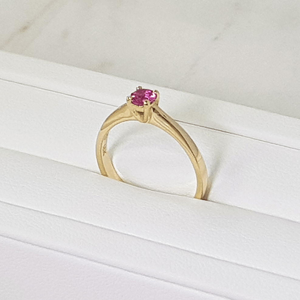 Sortija Solitario con Piedra Natural