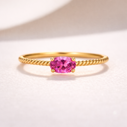 Anillo Entorchado Oval 6x4 Oro 18k.